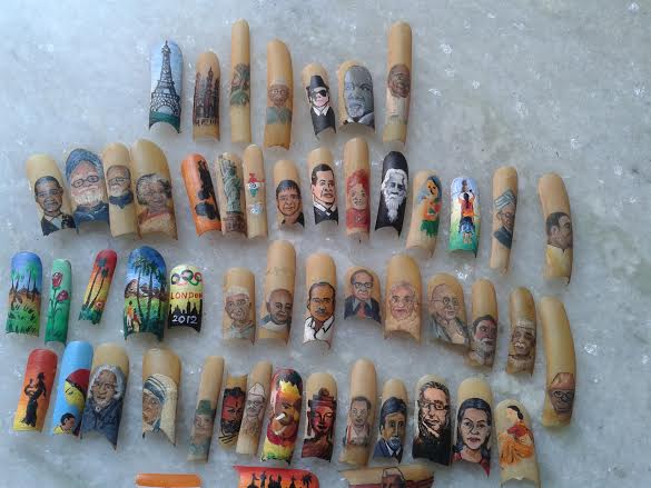  MINIATURE PAINTING ON HUMAN NAILS