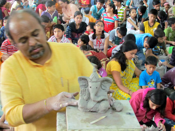  MOST PEOPLE PARTICIPATE IN ECO-FRIENDLY GANESHA MAKING WORKSHOP