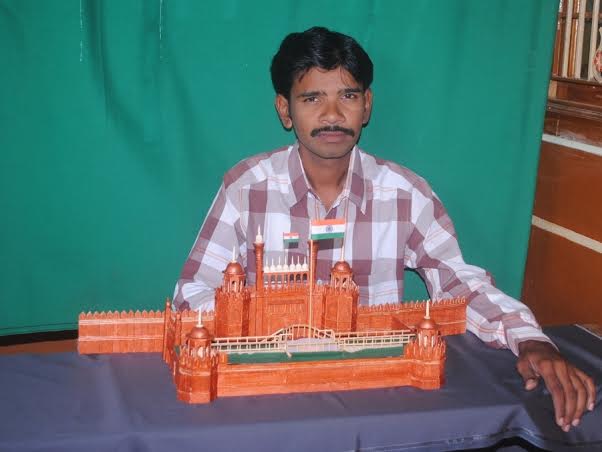  RED-FORT (MONUMENTS) BY WOODEN ICE-CREAM STICKS