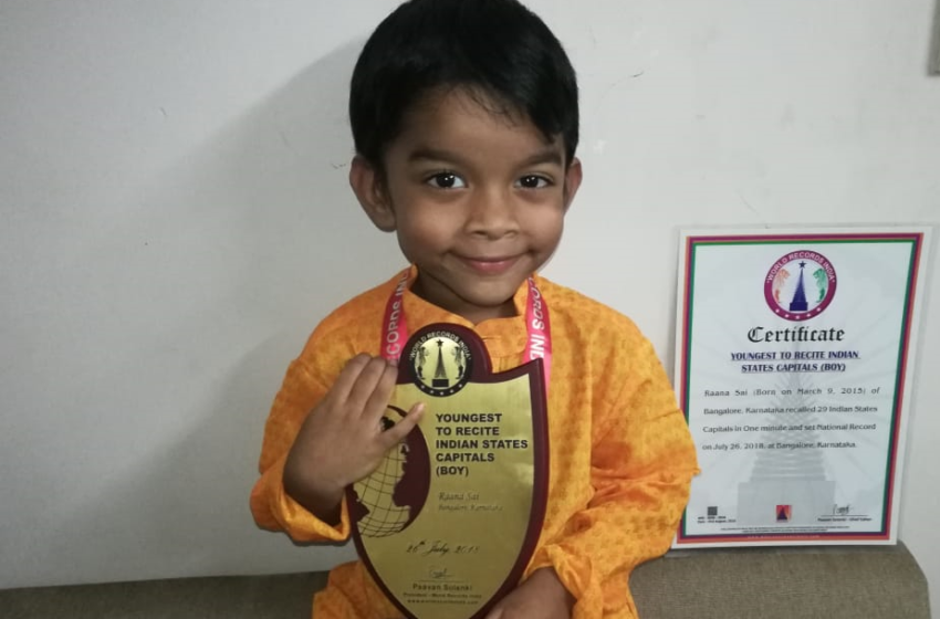  YOUNGEST TO RECITE INDIAN STATES CAPITALS (BOY)