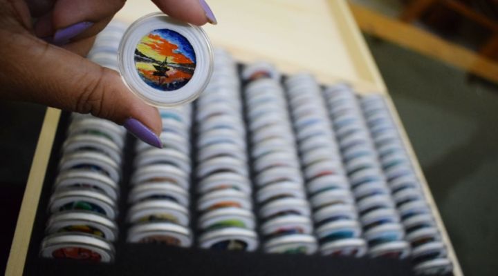  MAXIMUM MINIATURE PAINTINGS ON ONE RUPEE INDIAN COINS