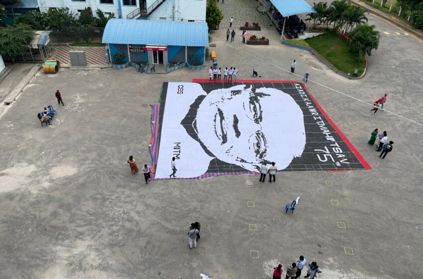  LARGEST MOSAIC PORTRAIT USING PAPER CUTTINGS BY A GROUP.