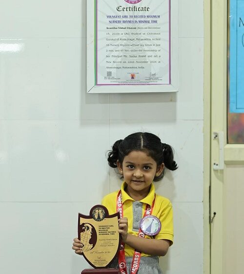  YOUNGEST GIRL TO RECITED MAXIMUM NURSERY RHYMES IN MINIMAL TIME