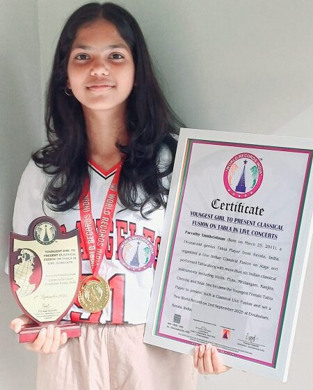  YOUNGEST GIRL TO PRESENT CLASSICAL FUSION ON TABLA IN LIVE CONCERT