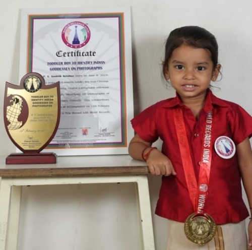  TODDLER BOY TO IDENTIFY INDIAN GODDESSES ON PHOTOGRAPHS