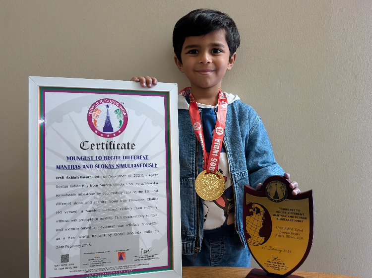 YOUNGEST TO RECITE DIFFERENT MANTRAS AND SLOKAS SIMULTANEOUSLY