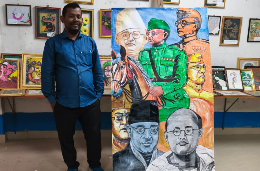  MOST PORTRAITS OF NETAJI SUBHAS CHANDRA BOSE ON A SINGLE CANVAS