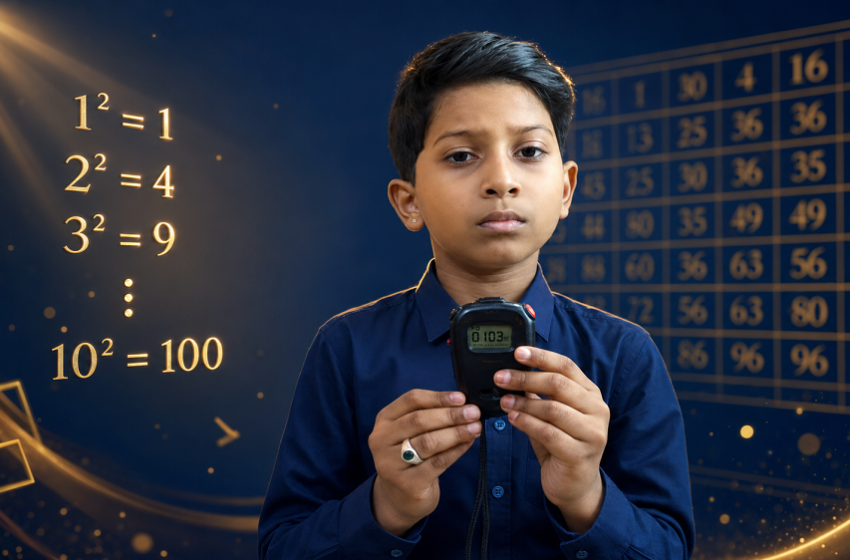  FASTEST RECITATION OF SQUARES OF NUMBERS FROM 1 TO 100