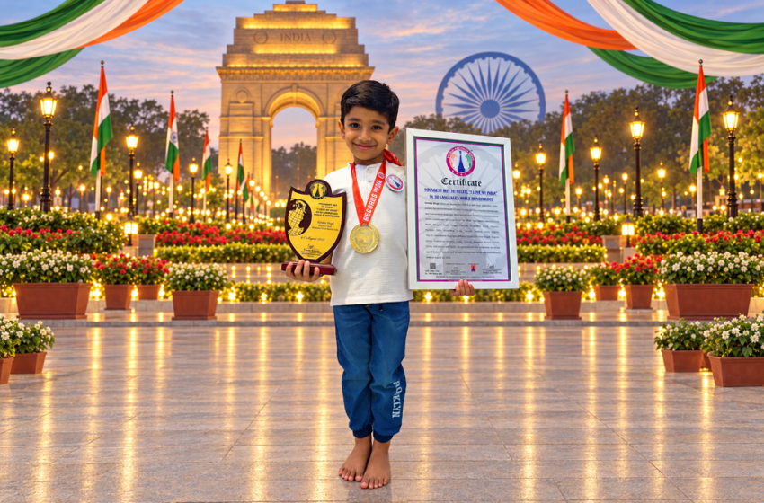  YOUNGEST BOY TO RECITE “I LOVE MY INDIA” IN 30 LANGUAGES WHILE BLINDFOLDED