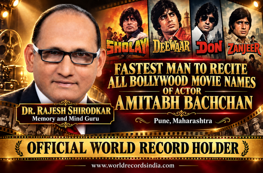  FASTEST TO MAN TO RECITE ALL BOLLYWOOD MOVIE NAMES OF ACTOR AMITABH BACHCHAN