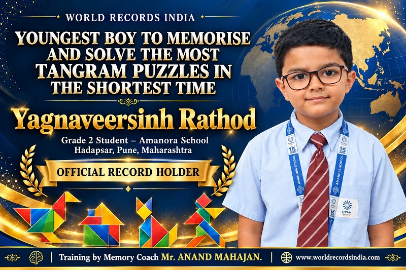  YOUNGEST BOY TO MEMORISE AND SOLVE THE MOST TANGRAM PUZZLES IN THE SHORTEST TIME